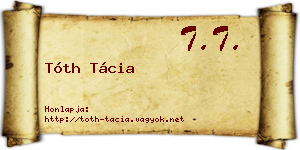 Tóth Tácia névjegykártya